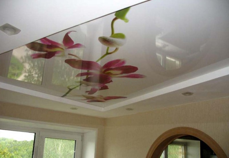 Художественный потолок орхидея